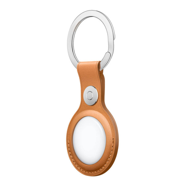 Шкіряний брелок з кільцем Apple Leather Key Ring Golden Brown (MMFA3) для AirTag