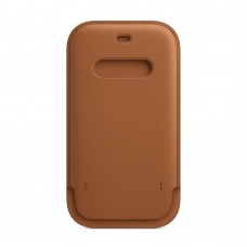 Шкіряний чохол-гаманець Apple Leather Sleeve with MagSafe Saddle Brown (MHYG3) для iPhone 12 Pro Max