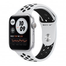 Смарт-годинник Apple Watch Nike Series 6 GPS, 44mm Silver Aluminum Case with Pure Platinum | Black Nike Sport Band (MG293)