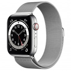 Смарт-годинник Apple Watch Series 6 GPS + Cellular, 44mm Silver Stainless Steel Case with Silver Milanese Loop (M07M3 | M09E3)