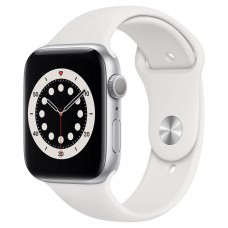 Смарт-годинник Apple Watch Series 6 GPS, 44mm Silver Aluminum Case with White Sand Sport Band (M00D3)